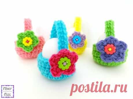 Episode 187: How To Crochet Little Egg Baskets - YouTube