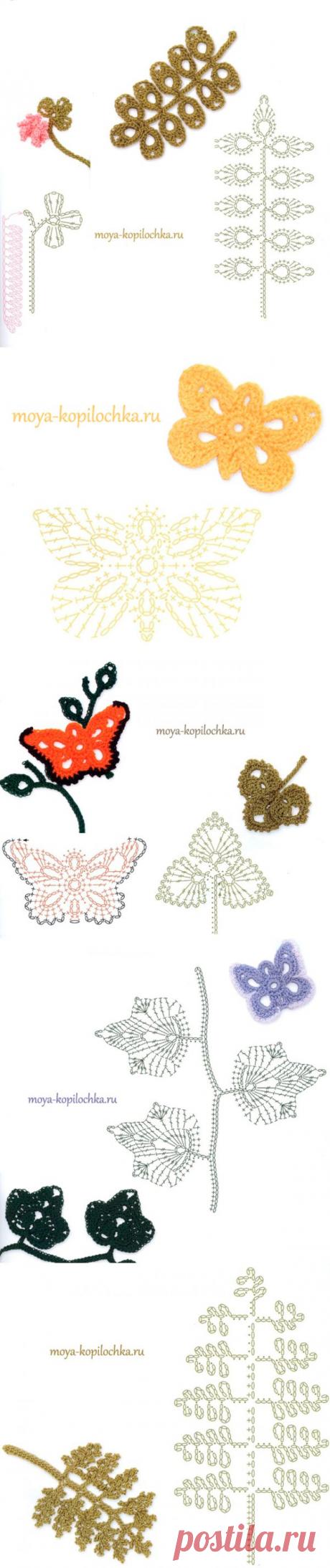 Вязаные цветы. 100 цветочных мотивов для вязания крючком со схемами | Подружки