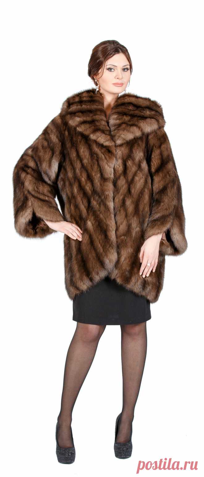 Купить Полупальто из меха соболя, модель 106146 - Цена 2424400