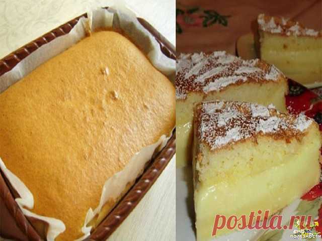 Самое умное и самое вкусное пирожное! пирожное на самом деле умное, во время выпечки оно само делится на слои! А вкус…пальчики оближешь! 

Ингредиенты:
 
4 яйца
2 стакана молока (теплого)
стакан воды
стакан сахара
115 гр. муки
125 гр. масла
1 ложка ванилина
Как приготовить:

Приготовление:
 
Белки, аккуратно отделив от желтков, поместить в сухую посуду. Добавить к белкам щепотку соли и взбить до устойчивой пены.
Растопить сливочное масло и слегка остудить.

К яичным желтка...