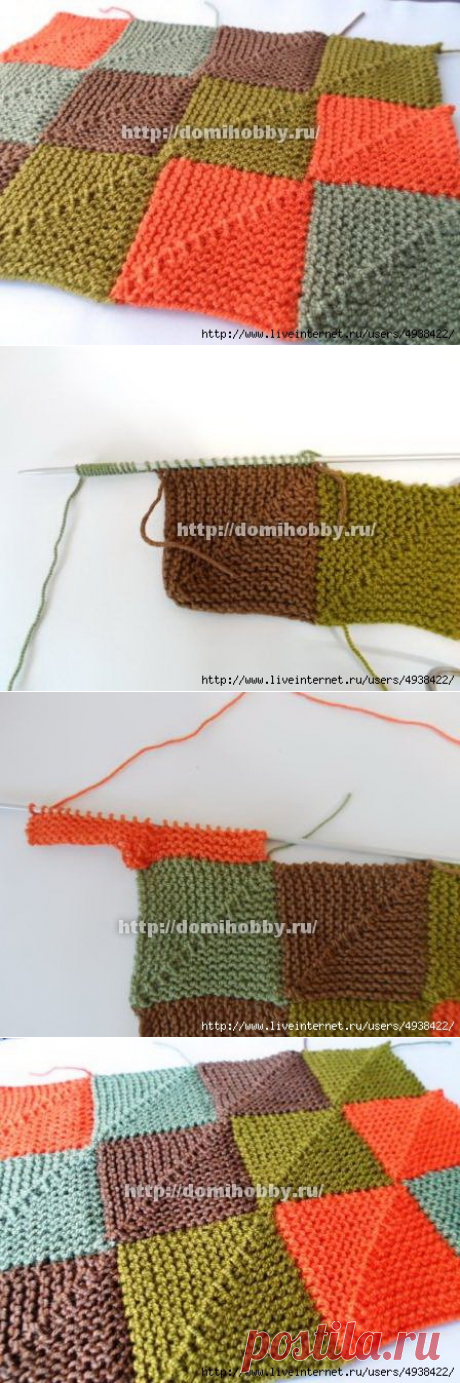 Техника вязания пэчворк спицами.