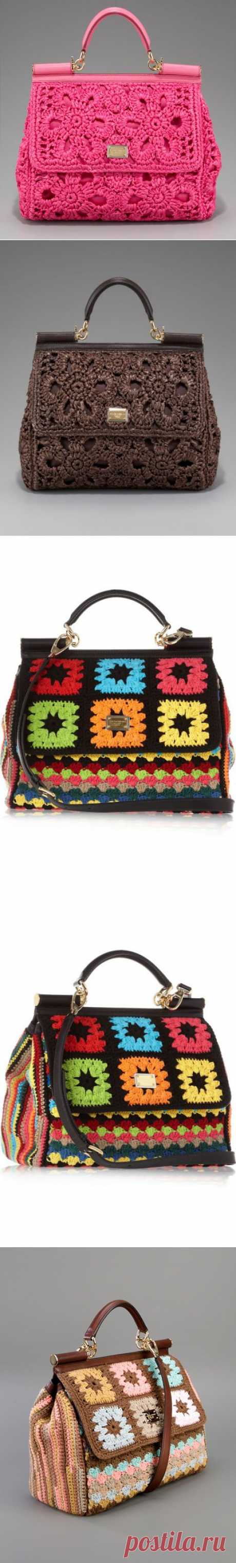 Olgaknits. Вязание на спицах и крючком!: Сумочки крючком от Dolce&amp;Gabbana - весна-лето 2012!