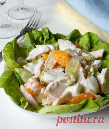 Салат из курицы с фруктами рецепт с пошаговыми фото