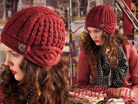 Шапочка-шлем из Vogue Knitting!