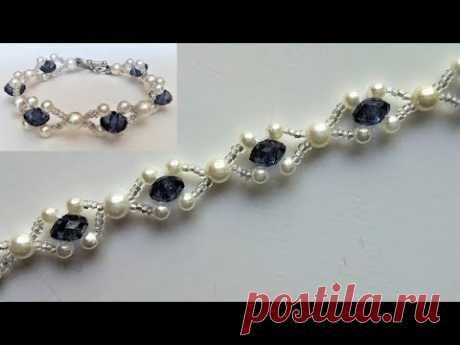 Beaded wedding jewelry pattern. How to make an elegant bracelet (necklace)