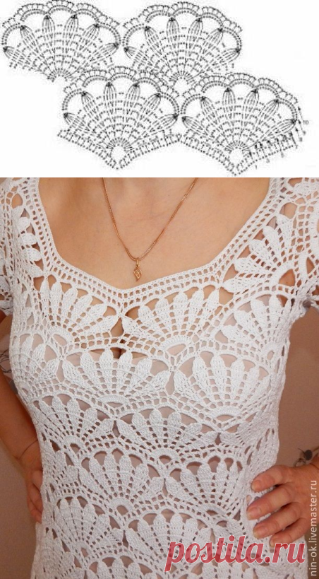 Топ узором веера. Узоры крючком веера и ракушки |