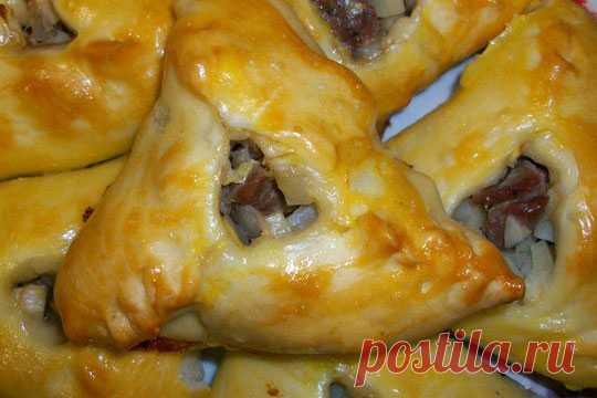 Эчпочмак (треугольные пироги с картошкой и мясом) Хозяйка.ru