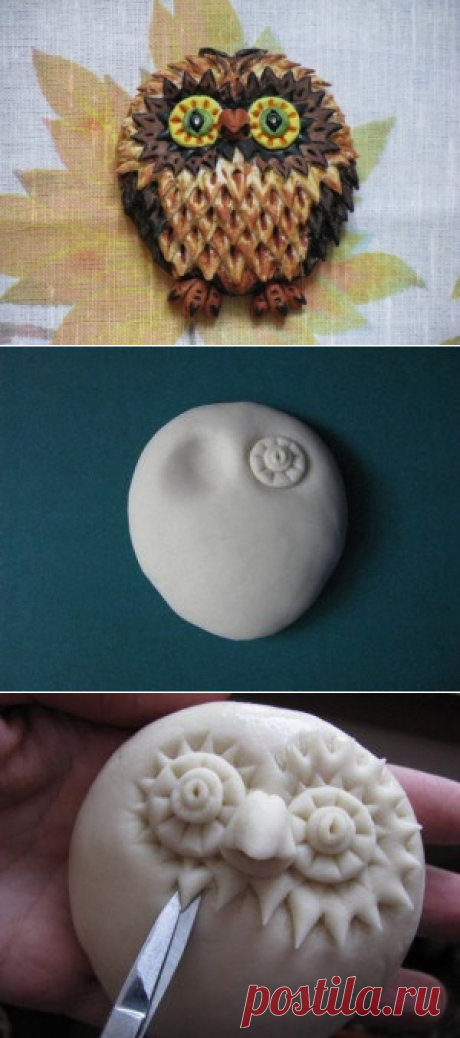 Сова из солёного теста