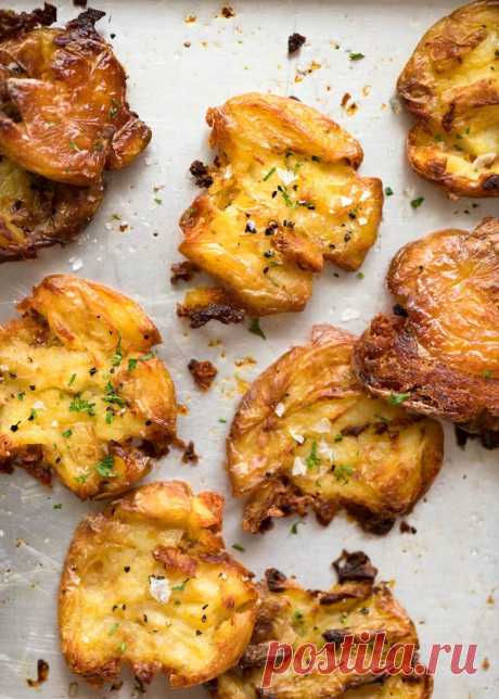 Ultra Crispy Smashed Potatoes | RecipeTin Eats Meet your new favourite way with spuds – crispy SMASHED POTATOES! Crazy crispy on the outside and fluffy on the inside, they taste like buttery french fries - but crisper!