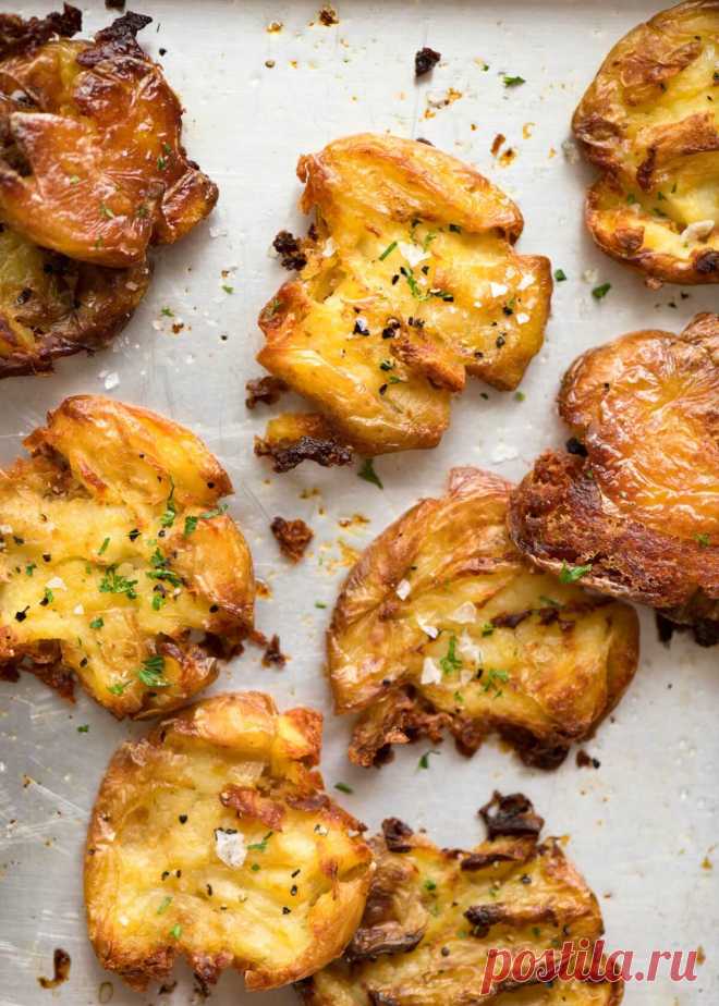 Ultra Crispy Smashed Potatoes | RecipeTin Eats Meet your new favourite way with spuds – crispy SMASHED POTATOES! Crazy crispy on the outside and fluffy on the inside, they taste like buttery french fries - but crisper!