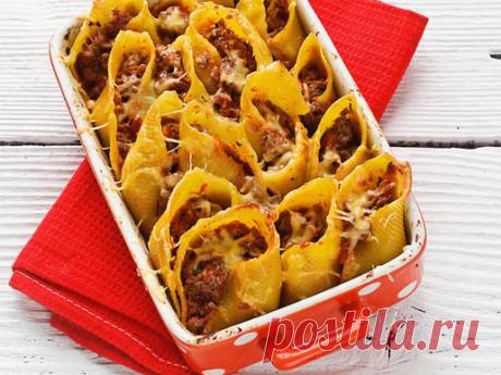 Конкильони с куриным фаршем, пошаговый рецепт с фото