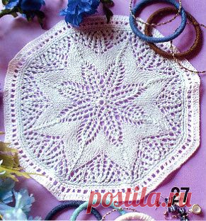 Салфетка спицами схемы