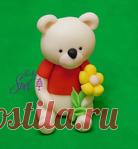 Медвежата из сахарной мастики. Лепка для торта