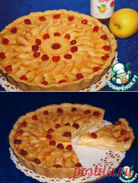 Яблочный пирог с фруктовым джемом - кулинарный рецепт