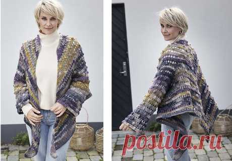Накидка с рукавами. Крючком. / BurdaStyle.ru
