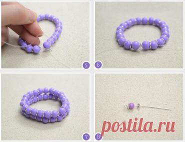 Многорядный браслет на резинке своими руками