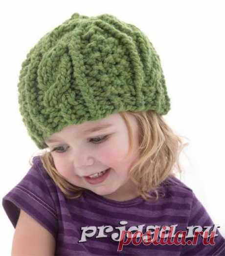 Детская шапочка спицами из толстой пряжи