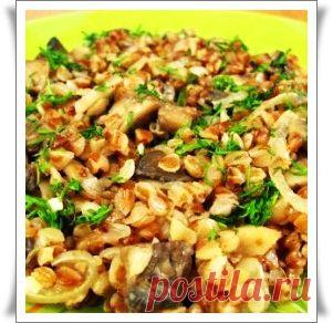 Гречка, запеченная с грибами.