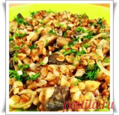 Гречка, запеченная с грибами.