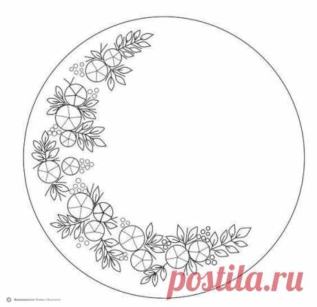 🦋🌶 Эскизы для вышивки: цветочные венки