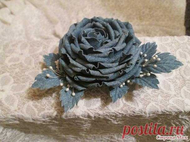 Прекрасная роза из джинсовой ткани — Сделай сам, идеи для творчества - DIY Ideas