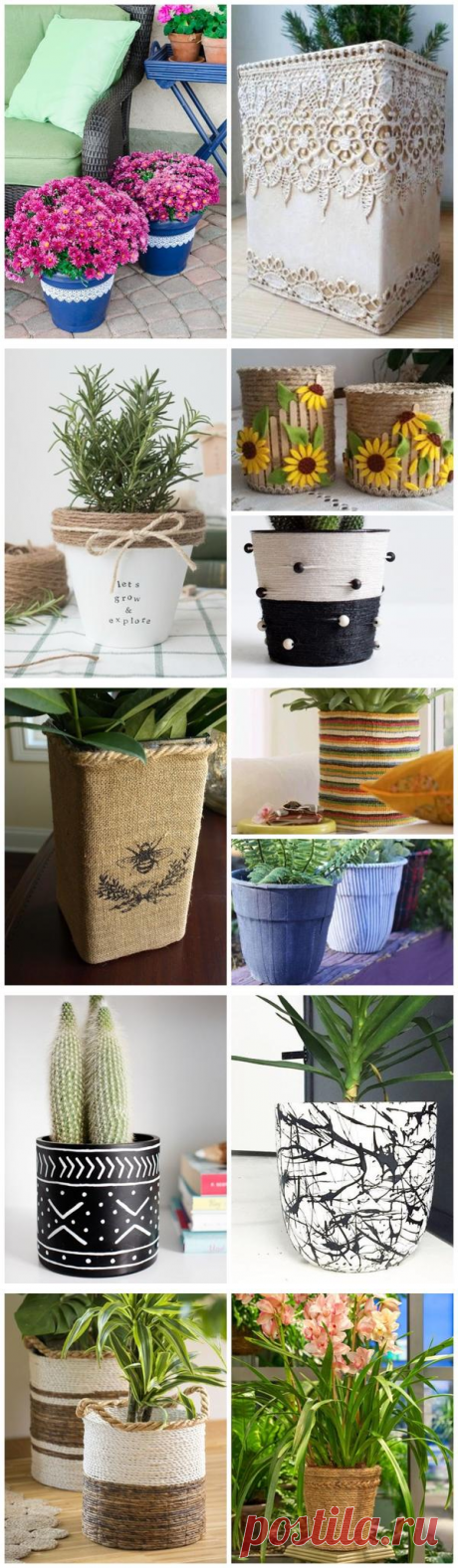 Как украсить цветочные горшки: идеи, мастер-класс, фото декора своими руками