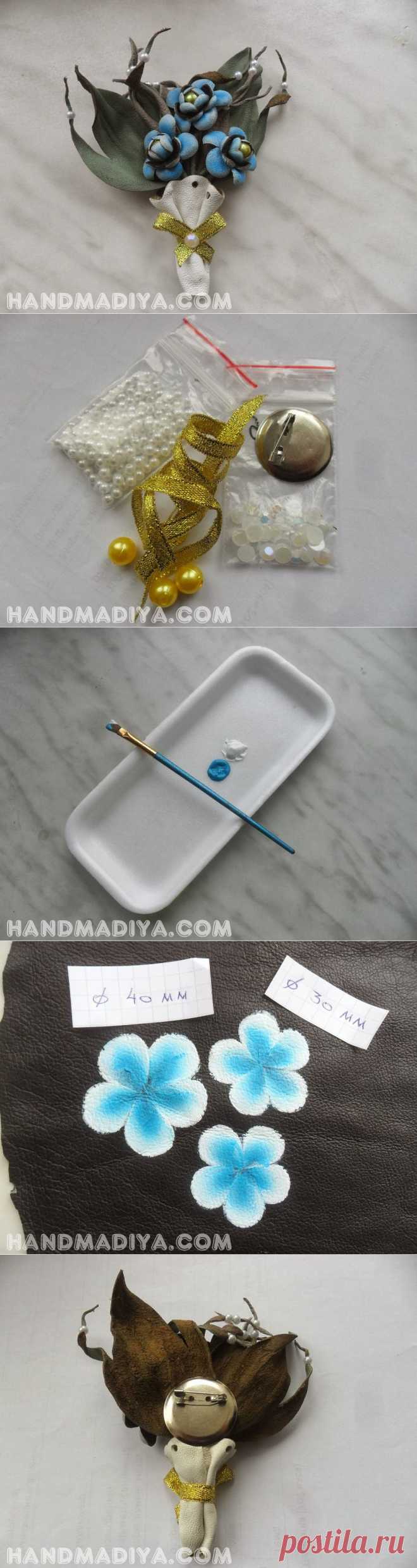 Для вдохновения: Бутоньерка из кожи своими руками. Фото-Мастер-класс.