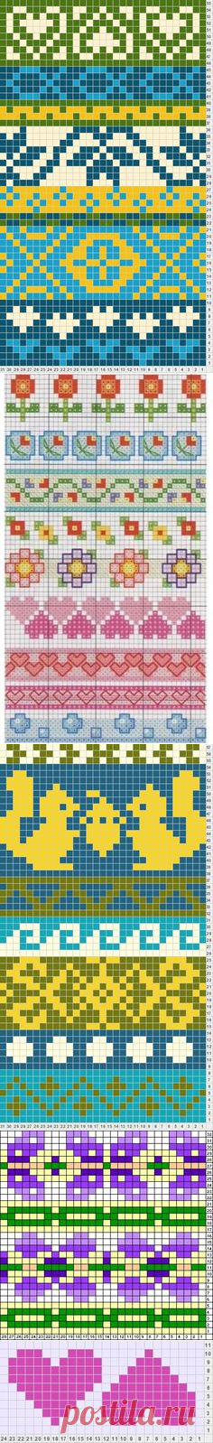 (123) easy way to create your fair isle, folk scarf motif1 | Fair isle patterns