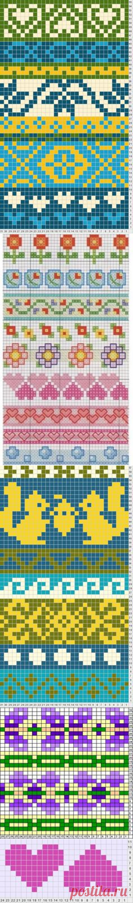 (123) easy way to create your fair isle, folk scarf motif1 | Fair isle patterns
