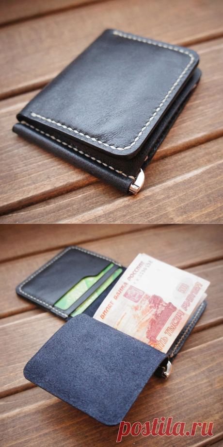 Купить зажим для купюр из черной кожи от GRleather | Mellroot