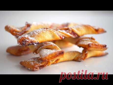 Печенье творожное &quot;Спиральки&quot; с джемом и орехами #быстро_к_чаю