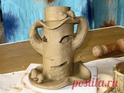 Делаем подсвечник "Колдовское дерево"из красной глины (керамика). - Ярмарка Мастеров - ручная работа, handmade