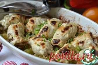 Запеченная фаршированная куриная грудка.