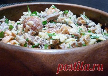 Великолепный салат с языком, орехами и сыром Очень оригинальный и очень вкусный!