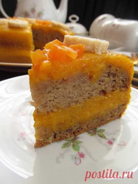 Постигая искусство кулинарии... : Постный банановый торт с курагой и апельсином