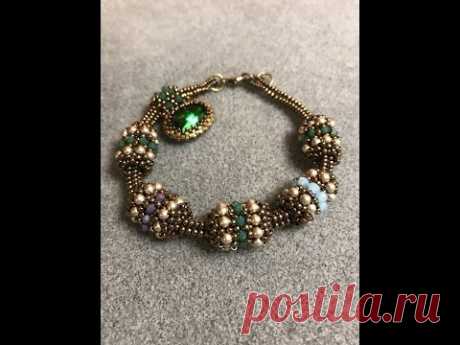 Interlace Beaded Bead & Tubular Herringbone Chain - A Bronzepony Beaded Jewelry Design