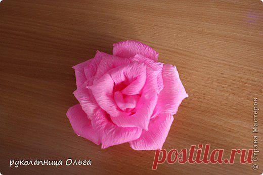 Роза из гофрированной бумаги. МК