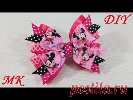 Бантик 🎀 из мультяшной ленты МИННИ МАУС 🐭. МК 👐