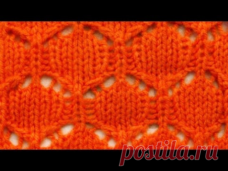 Узор спицами Ажурные соты