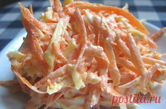 Полезный морковный салат с яйцом к ужину