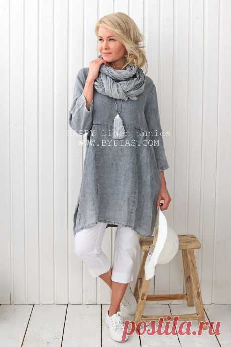 HAPPY Linen Tunic, GREY - BOHEMIANA - BYPIAS