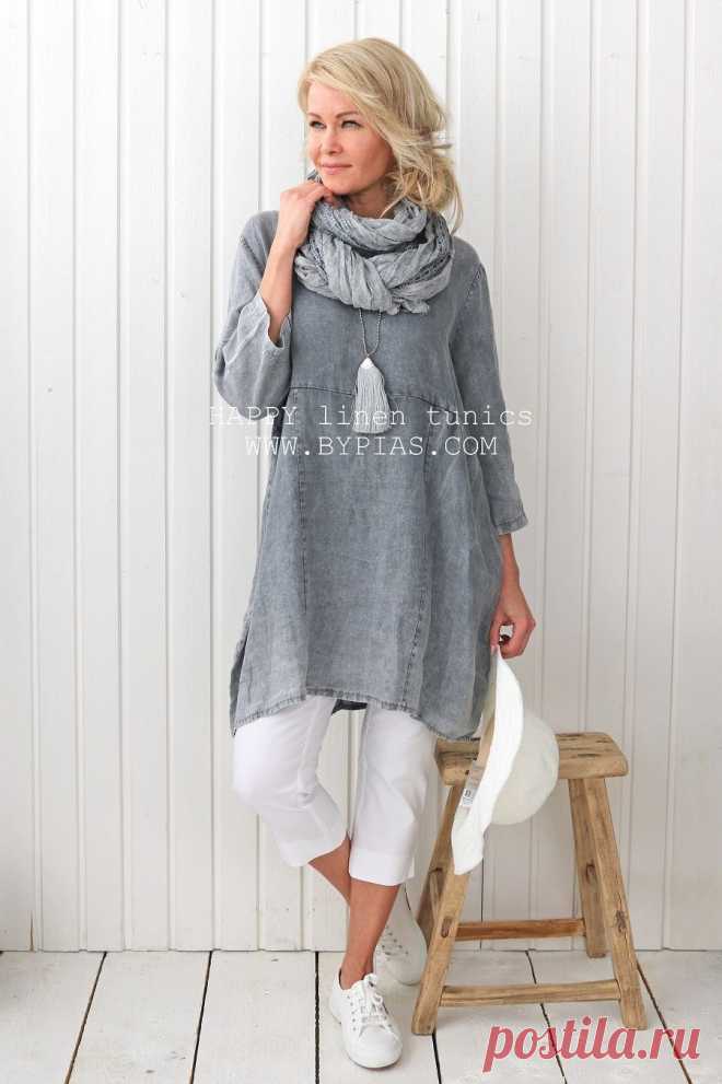 HAPPY Linen Tunic, GREY - BOHEMIANA - BYPIAS
