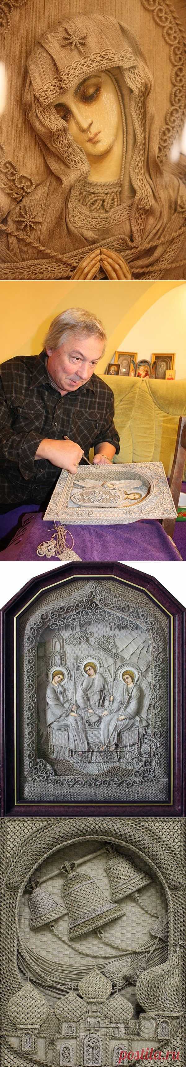 Уникальные иконы, выплетенные из льна