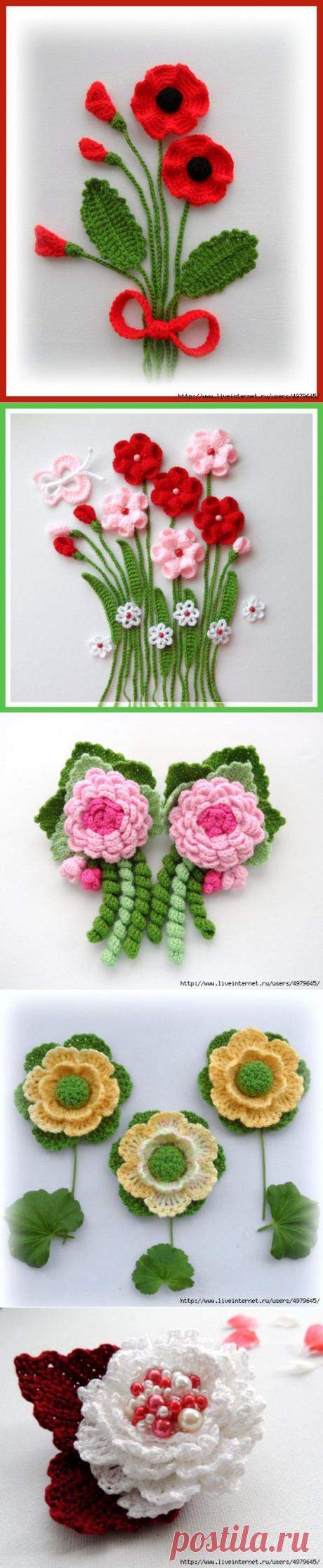 КРАСИВЫЕ ЦВЕТЫ - МНОГО ИДЕЙ И СХЕМ