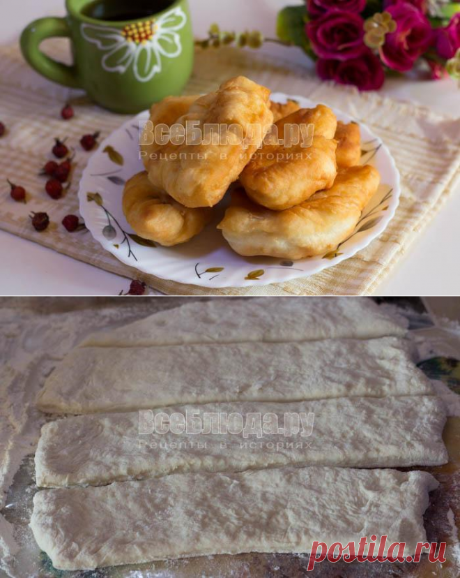 Пышки без дрожжей и без яиц на сковороде (тесто на кефире)
