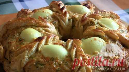 Пирог из куриного фарша «Рождественское кольцо»