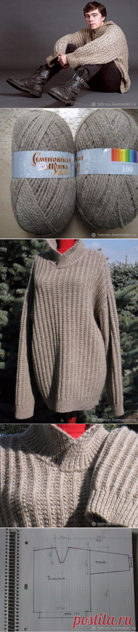 Вяжем свитер, как у Сергея Бодрова (Вязание спицами) – Журнал Вдохновение Рукодельницы