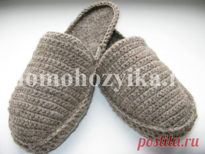 тапочки мужчинам крючком. МК