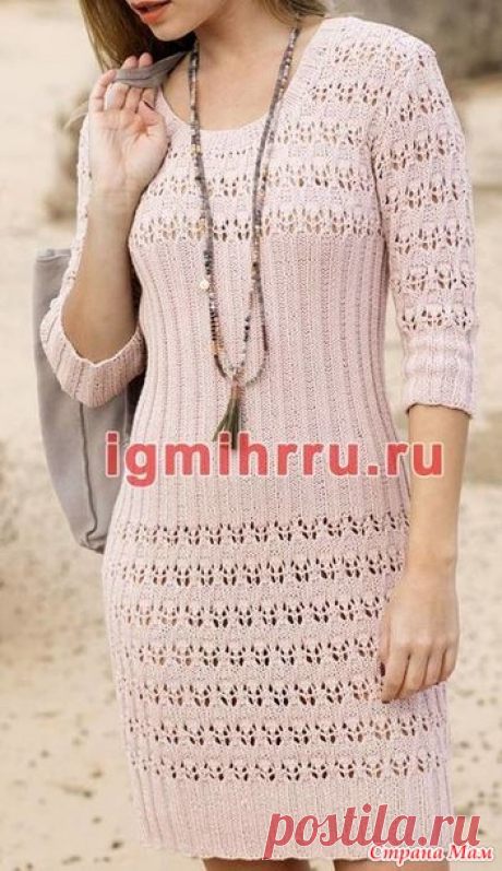 . Платье ажурное с резинкой спицами - Вязание - Страна Мам