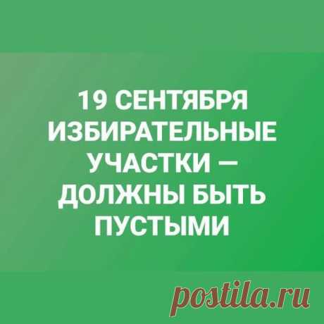 Запись Марины Халуевой 19 СЕНТЯБРЯ ИЗБИРАТЕЛЬНЫЕ УЧАСТКИ — ДОЛЖНЫ БЫТЬ ПУСТЫМИ&#10071;Ритуал &quot;ВЫБОРЫ&quot; не является таковым, он не является действием по избранию, даже в рекламе не пишут &quot;За&quot; или &quot;Против&quot;, а только приходите. Потому, что [ИМ] нужны только ваши подписи в амбарной книге (журнале избирателей) и больше ничего.Бойкот - означает недоверие людей, всей вертикали власти на сегодняшний день. Если есть недоверие, то все упы...